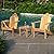 Cambridge Casual Lakeside Teak Wood Patio Adirondack Fire Pit Lounge Chair, Natural Teak, Set of 2