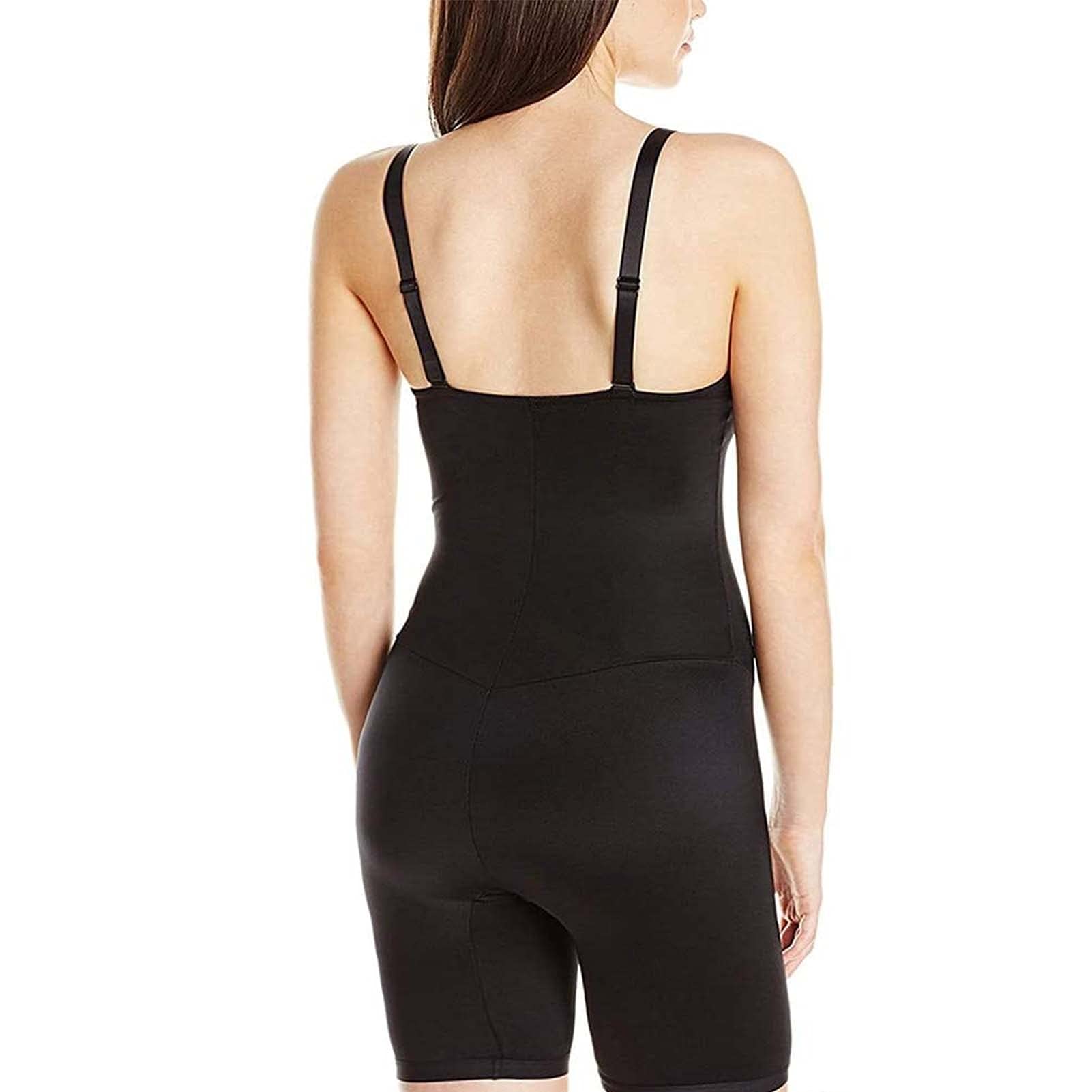 Bodys De Mise en Forme Réglables pour Femmes sans Couture Buste Ouvert Shapewear Contrôle Ferme Body Shaper Minceur Contrôle du Ventre (Color : Black, Size : S)