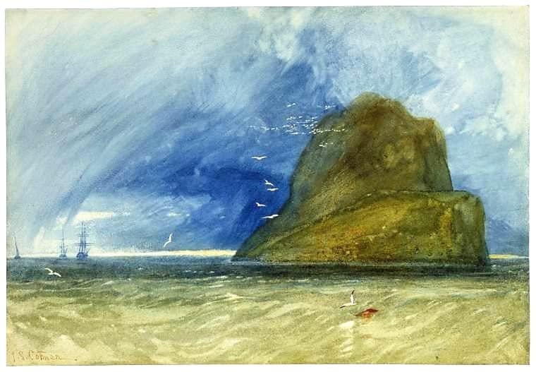 Impression d'affiches le Bass Rock de John Sell Cotman pour Décoration Murale de Salon