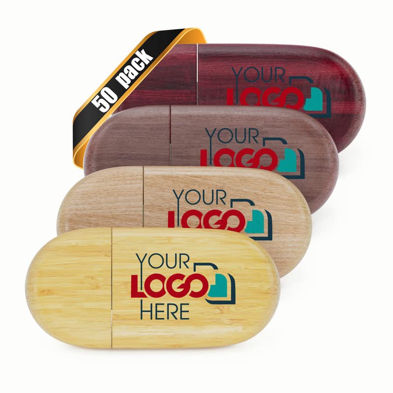 Niestandardowy drewniany pendrive USB Spersonalizowana pamięć z nadrukowanym logo 32GB 3.0 50 Pack