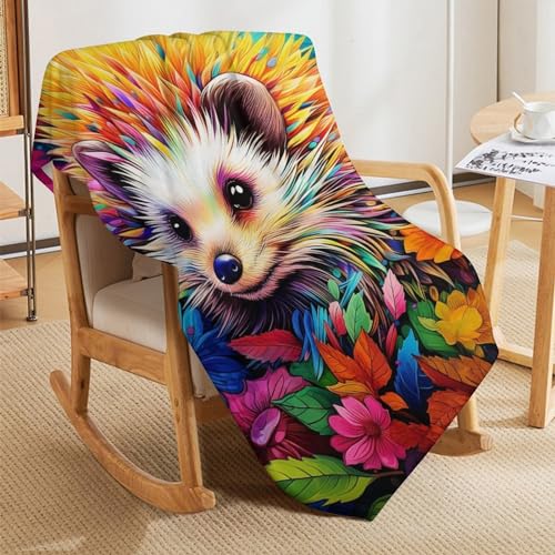 Couverture canapé hérisson en flannel douce 130x180cm - 7