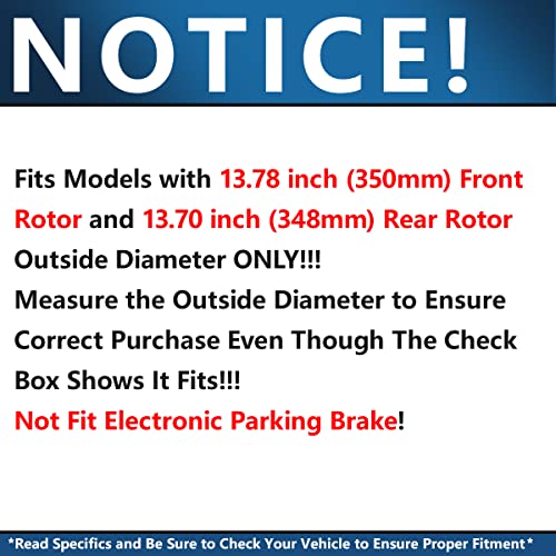 Image of Detroit Axle - Brake Kit for 2012-2020 Ford F-150 Drilled & Slotted Brake | Rotors Ceramic Brakes Pads Replacement 13.78'' inch Front and 13.70'' inch Rear Rotors [Manual Parking Brake]