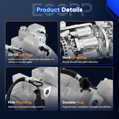Image of ECCPP AC Compressor Fit for Hyundai Santa Fe 2.7L 2001-2006 Fast Cooling AC Compressor with Clutch