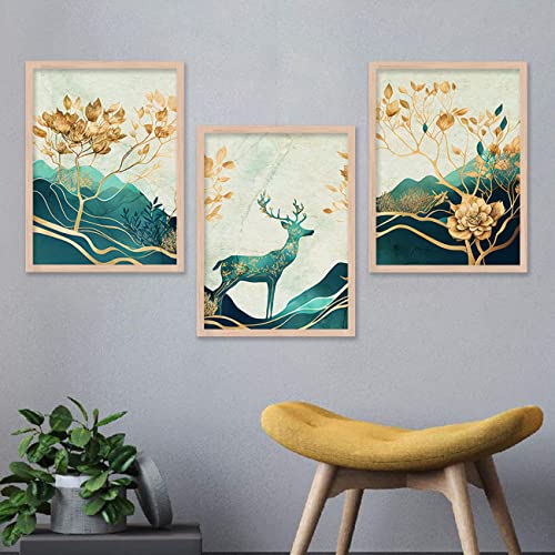Image of kotart Paintings Modern Art Wall Decor Framed Wall Painting for Living Room, Bedroom - Framed Wall Decor Paintings with Frame - Painting for Wall Decoration Set of 3-D (Art 6, 10x13 inch)