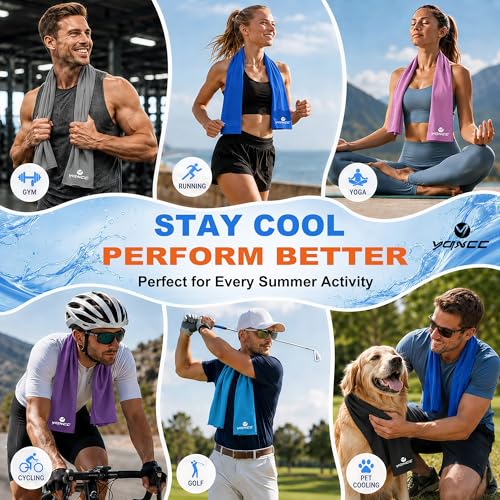 4 Pack Cooling Towels (47"x12"), Ice Cool Neck Towel, Soft Breathable Microfiber for Yoga, Golf, Gym, Running, Camping & Hot Weather - Image 6