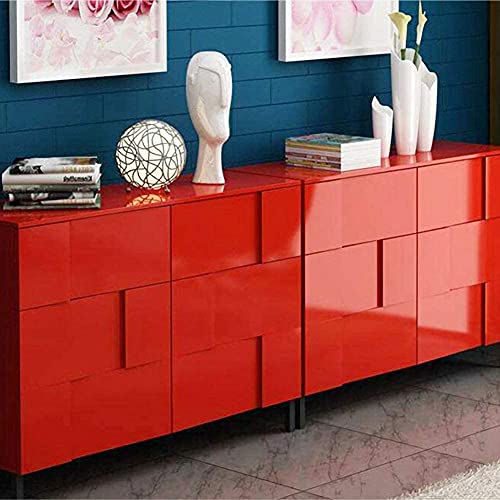 Image of HOME13 Red Glitter Glossy Wallpaper Peel & Stick Contact Paper Decorative Self Adhesive Wallpaper for Kitchen Cabinet Furniture Countertop Waterproof Vinyl Wallpaper (12x72 Inch)