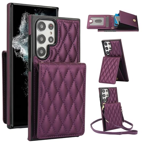 Protection Samsung Galaxy S22 Ultra 5G RFID étui portefeuille avec bandoulière