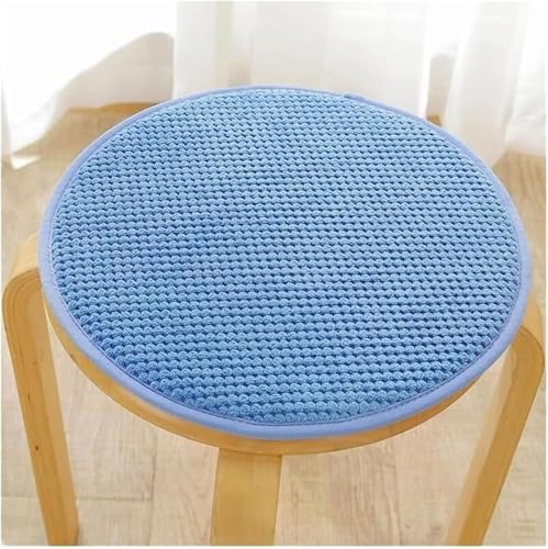 Cojín Redondo con Cintas, 12-20' Funda Transpirable de Tatami Antideslizante, Ideal para taburetes de Bar, Cocina, Oficina, Patio y de, Lavable a máquina.(Sky Blue,4pcs:30cm/12in)