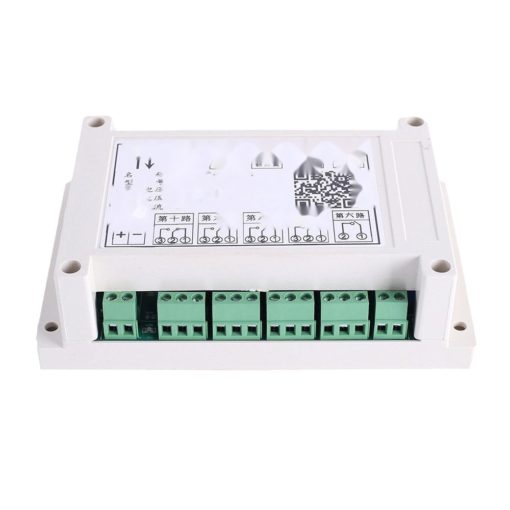 Módulo de relé de 10 canales de CC 12 V, control de aplicación, 10 bits, interruptor de bloqueo automático, temporizador y controlador de retardo