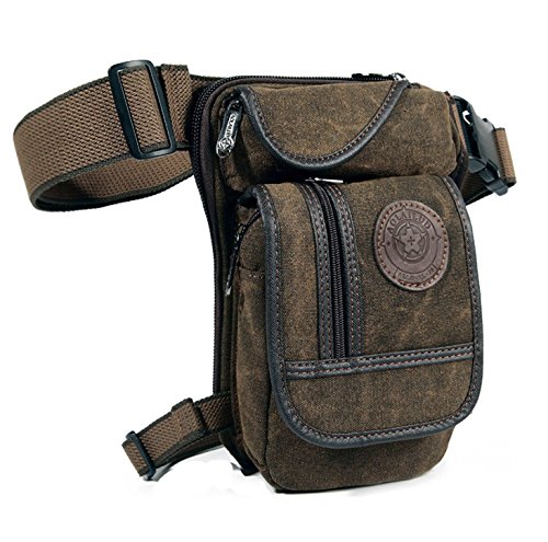 LEUCHTBOX Outdoor Hüfttasche Beintasche Gürteltasche Bauchtasche Reittasche Motorrad- und Fahrrad-Tasche Robust Leg Bag Tactical Military Look (Olivebraun)