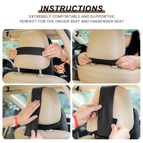 Image of araami Car Neck Rest Pillow Seat Cushion Headrest Ergonomic Neck Support Help Relieve Neck Pain for Driver Front Back Seat, Office Chair, Fit Most Vehicles (Black Pack of 1) (Big car Cushion)
