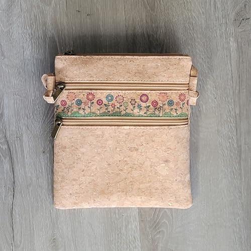 CORK crossbody sling shoulder bag Eco Friendly vegan Gift Floral design2