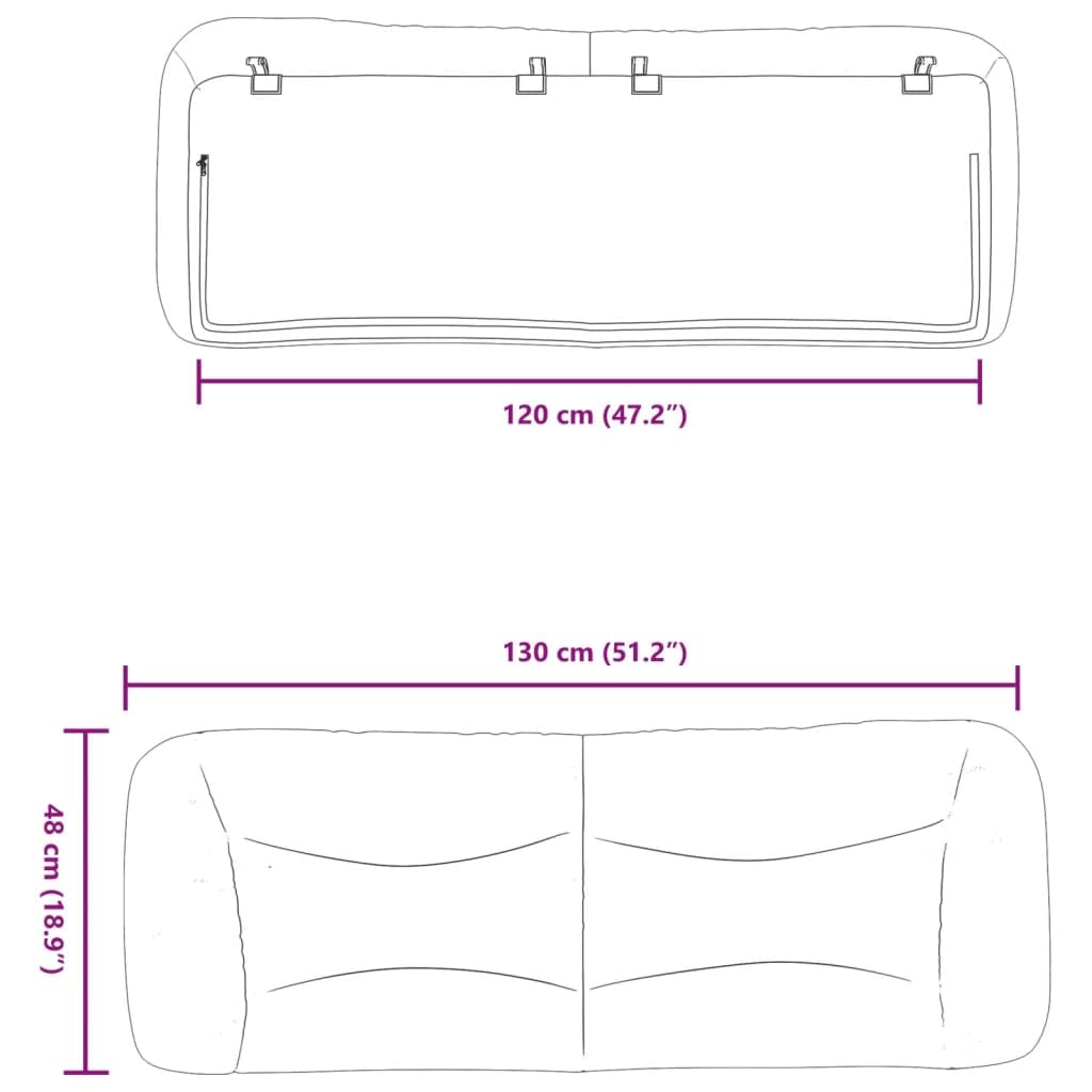 vidaXL Cabecero de Cama Acolchado Hvar, Cabecera Decorativa para Somier, Cabezal para Estructura de Cama, Mueble para Dormitorio, Tela Gris Oscuro 120 cm