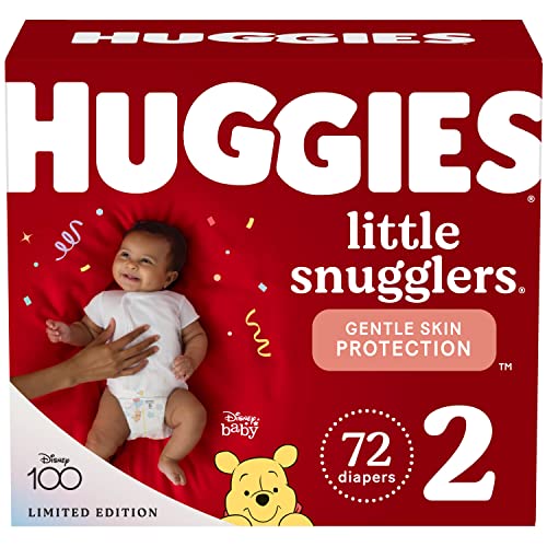 Image of Huggies Size 2 Diapers, Little Snugglers Baby Diapers, Size 2 (12-18 lbs), 72 Count