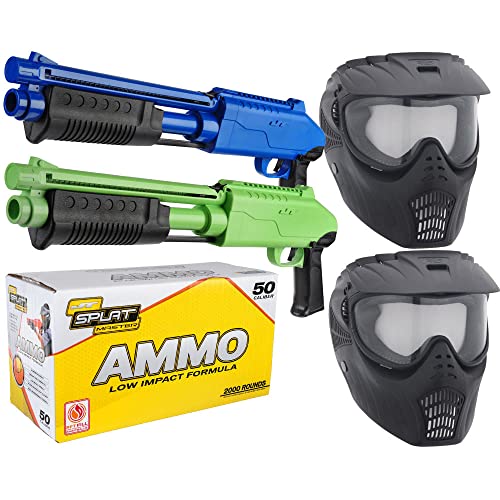 JT Paintball SplatMaster z200 Duel Kit - SplatMaster Ammo 1000ct (Blue/Green)