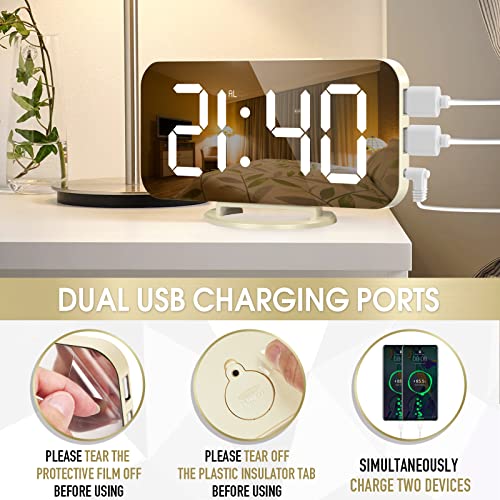 Wulawindy YISHANG Digital Alarm Clock, Large Mirrored Led Display thumb #5