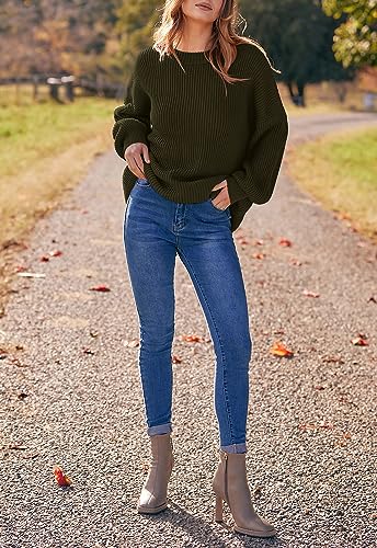Image of PRETTYGARDEN Womens Sweaters Spring 2026 Oversized Chunky Knitted Pullover Sweater Casual Long Sleeve Crewneck Cute Sweaters