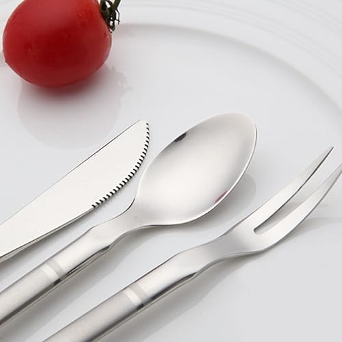 Vista 13 de VANRA Juego de cuchillos de postre de 5.8 pulgadas de acero inoxidable para niños, juego de cubiertos pequeños