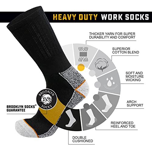 Mens Heavy Duty Steel Toe Work Cotton Socks, Thick Triple Cushioned Crew Socks2