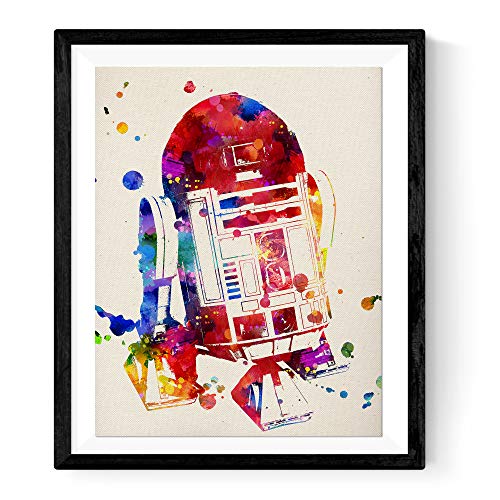 Nacnic Prints R2-D2 Star Wars Character - Set of 1 - Unframed 11x17 inch Size - 250g Paper - Beautiful Poster Painting for Home Office Living Room