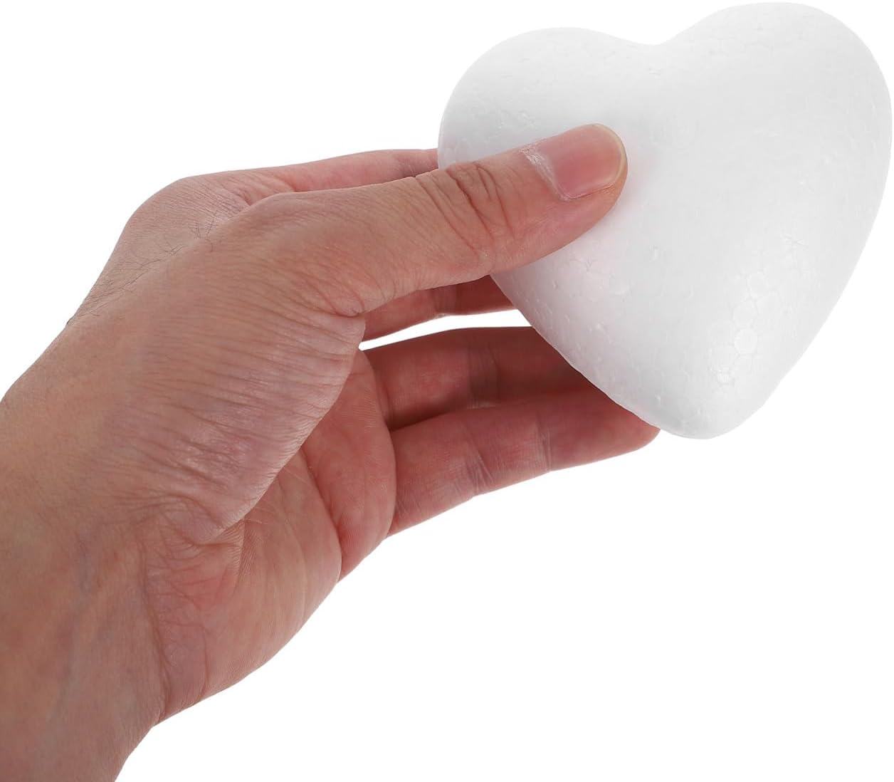 EXCEART 20 Pcs Heart Shaped Foam Balls, 3.34" White Hearts for Valentines Day Crafts, Blank Polystyrene Shapes for Wedding Decor, DIY Floral Arrangements & School Projects