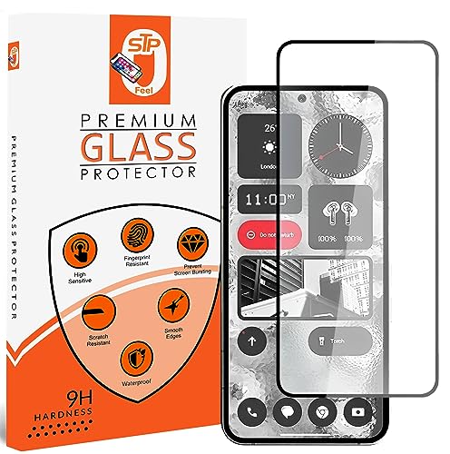 Image of STP FEEL Advanced Black Border Tempered Glass Protector for Nothing Phone 2 (6.7 Inch) | Full Edge to Edge Screen Protector Guard Protector