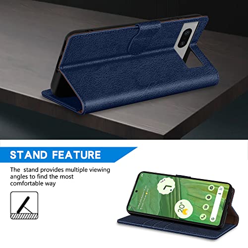 Image of ZZXX for Google Pixel 7 Wallet Case Magnetic Closure 6.3 inch,Blue