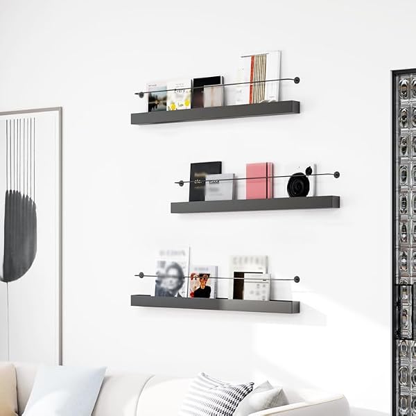 Wall Mounted Magazine Rack Set of 3, Wall Hanging Organizer Holder for Files, Newspapers, Magazines, CD, Book, and Brochure, Display Stand Shelf for Living Room, Office, Bedroom & Home (Black, 3 Pcs) by Generic - Image 4