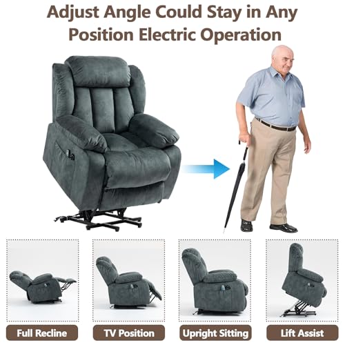 Sillón Eléctrico Recliner Plegable Azul miniatura 3