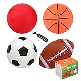 Kids Balls,Everich Toy Sports Balls for Toddler Outdoor Indoor Balls Game-Including 5' Soccer Ball,5' Basketball,6.5' Football,1 Hand Pump