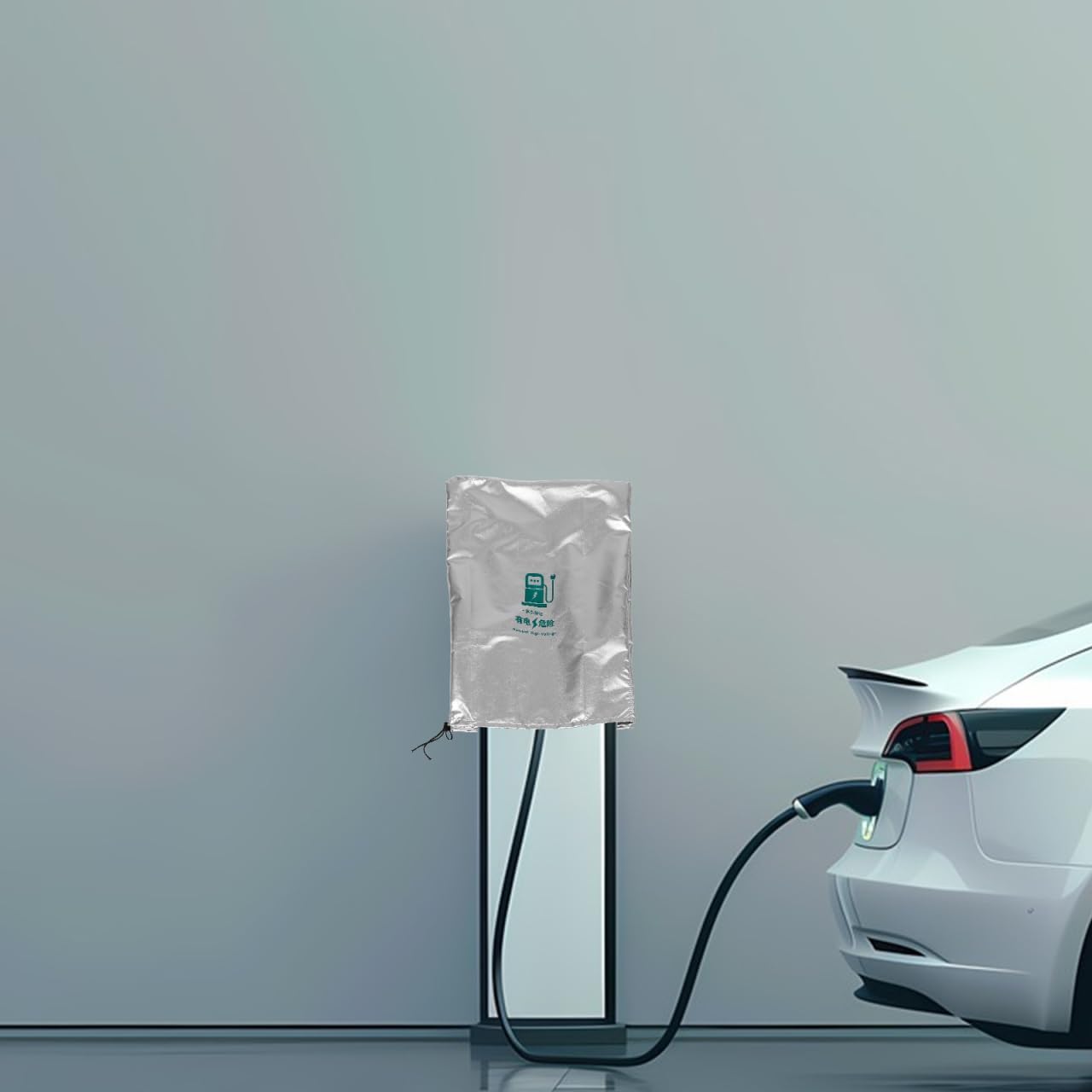 Waterproof Charger Cover for Electric Vehicle Outdoor Charging Station Rain and Uv Protection Durable Oxford Fabric Easy Installation 19.68X15.74X7.87 Inch
