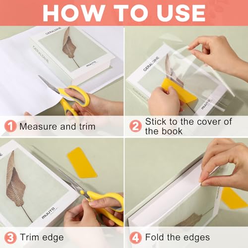 image for ZENOWICK 4 Rolls Contact Paper Clear 18 in X 4.5 ft Book Cover Protect