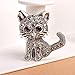 U-K Ladies Animal Brooch Cute Cat Rhinestone Pin Fashion Jewellery Professional Processed