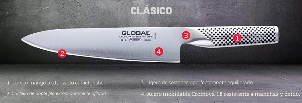 Global G-2538 - Juego de cuchillos (3 unidades), G-2, GS-5 y GS-38