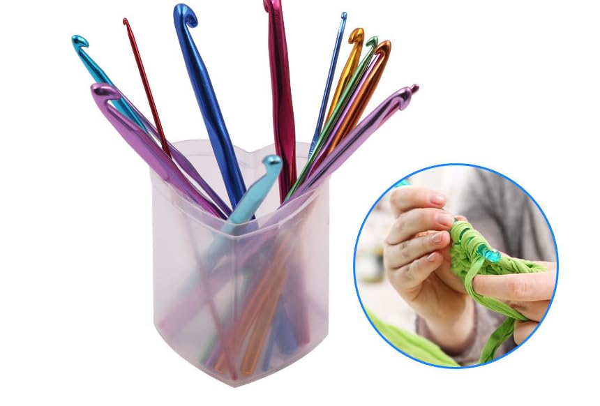 Ferri Da Uncinetto In Alluminio Multicolore 2,5 Mm, Leggeri E Ergonomici, Per Lavori A Maglia E Uncinetto
