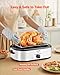 VEVOR Roaster Oven, 18QT Electric Roaster Oven, 150-450℉ Adjustable Temperature Electric Roasting Pan with Self-Basting Lid, Cool-Touch Handle, Defrost & Warm Function, Stainless Steel Turkey Ovens
