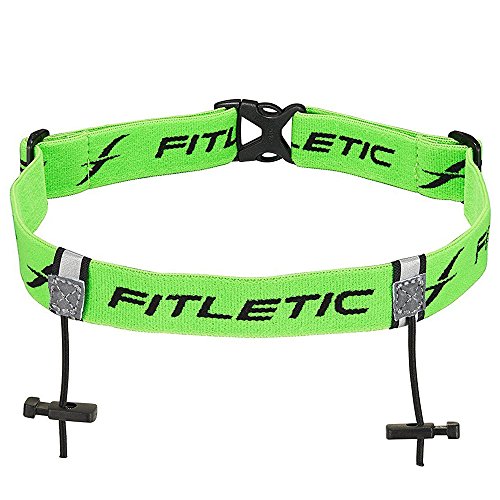 FITLETIC RaceI ゼッケンホルダー付きランニングウエストベルト RN-01 GRN/BLK Free