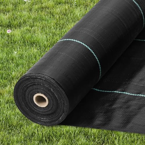 13FTx108FT Premium Heavy Duty Weed Barrier Landscape Fabric, 5OZ Woven Geotextile Fabric Under Gravel, High Permeability for Weed Blocker Weed Mat, Driveway Fabric, Weed Control Garden Cloth