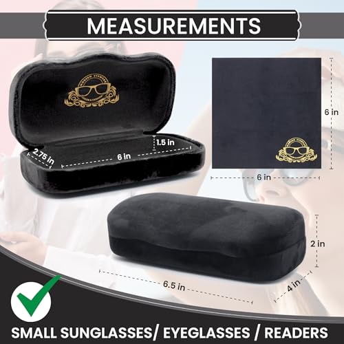 Image of Hard Shell Glasses Case w /Cloth,Velvet Reading Glass, Eyeglass Case, Lightweight, Crush-Resistant, Men & Women