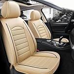 PAKJEL Car Seat Cover Full Sets for Nissan Expert/Elgrand E51/Elgrand E52/Dualis J10/Dayz/Cima Leather Waterproof NonSlip Front Rear Protectors Interior Accessories.,C-beige style