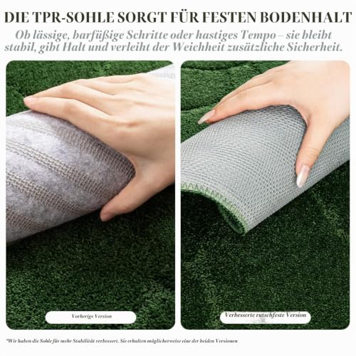 BSICPRO Großer Badezimmerteppich, 61 x 150 cm, rutschfest, weich, saugfähig, schnell trocknend, Mikrofaser-Badteppich… – Ansicht 3