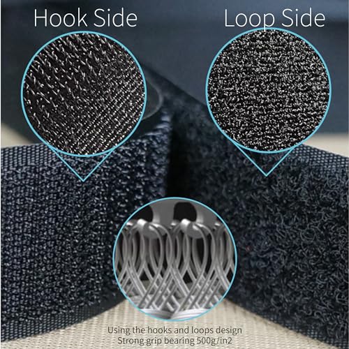 Image of 1 Inch x 33 Ft Sew On Hook and Loop Tape, Industrial Strength Nylon Fabric Fastener Strips for Clothing, Crafts, DIY, Bags, Easy Sew in, Strong, Black (Pack of 2)