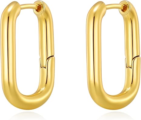 FAUTHENTICUTE Geometric Gold Silver Huggie Hoop Earrings | Lightweight geometric design, Gold & silver mixed metal, Huggie hoop style, Minimalist everyday wear, Great gift for her