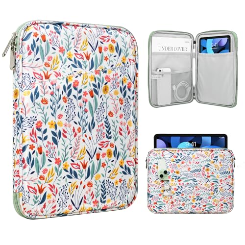 Image of TiMOVO 9-11 inch Tablet Sleeve Bag with Pocket, Flowers | Fits iPad 11 inch A16 2025, iPad 10.9 inch /10.2 inch, Air 11 inch 5th /4th Gen, Galaxy Tab A9+ /A11 Plus 11 inch