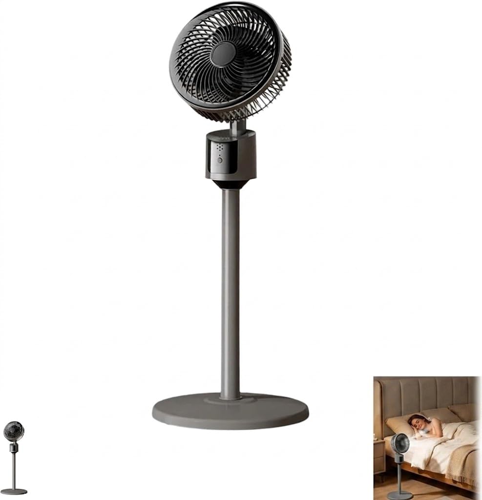 Ventilatore da terra silenzioso per camera da letto, ventilatore USB a 3 velocità con piedistallo regolabile in altezza, ventola di raffreddamento per casa, ufficio, soggiorno