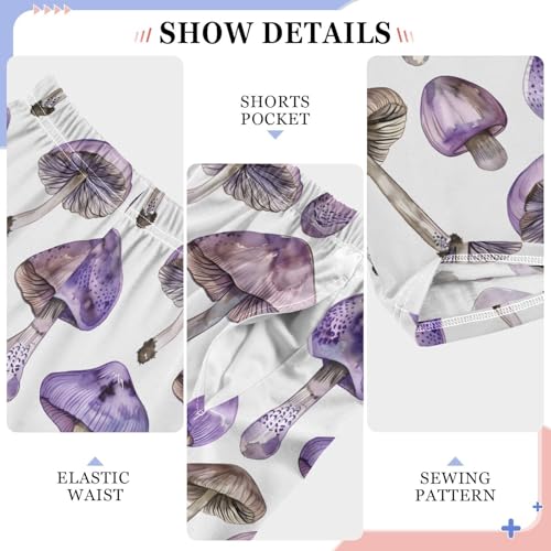 Pajama Pants Purple Mushrooms PJ Bottoms Sleepwear Lounge Sleep Pant with Pockets4