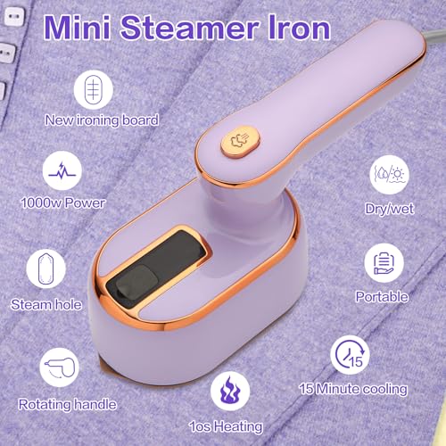 Reise-Dampfbügeleisen für Kleidung, tragbarer Mini-Handheld-Leichtdampfer, 180° drehbar, Bügel-Bügel-2 in 1,Schlafsaal-Essentials, Kleidungs-Hand Multi-direktionale anwendbare Dampfer ﻿