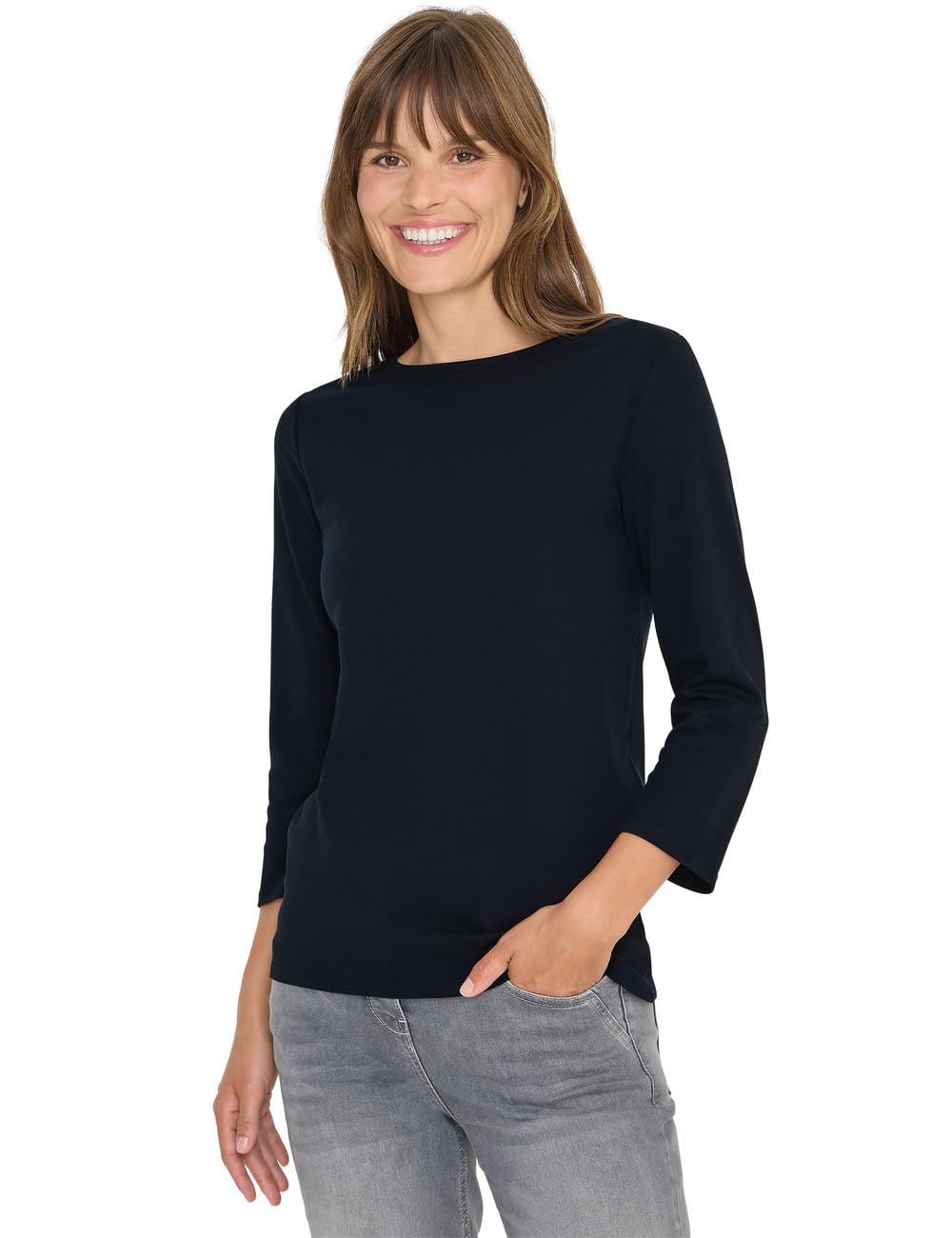 Cecil Women's 3127598 Basic Submarine Shirt, Universal Blue, M