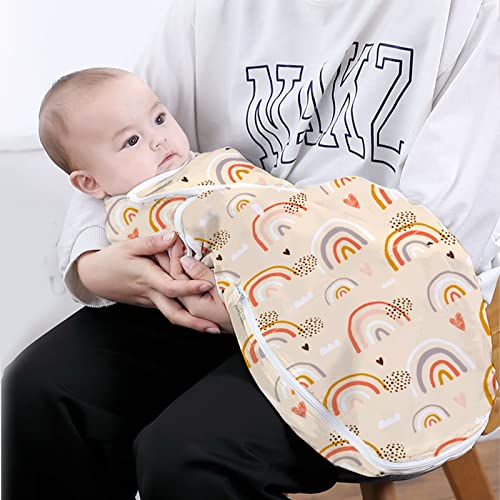 Image of Little Tots Swaddle Blanket for Baby Girl Boy Easy Change Infant Wrap 3 Pack Adjustable Sleep Sack for Newborn Babies 0-3 Month (Rainbow and Flowers)