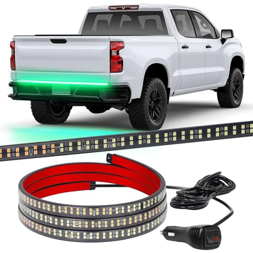 Image of XRIDONSEN 48 inch 288 LED Tailgate Strobe Lights Green Emergency Lights